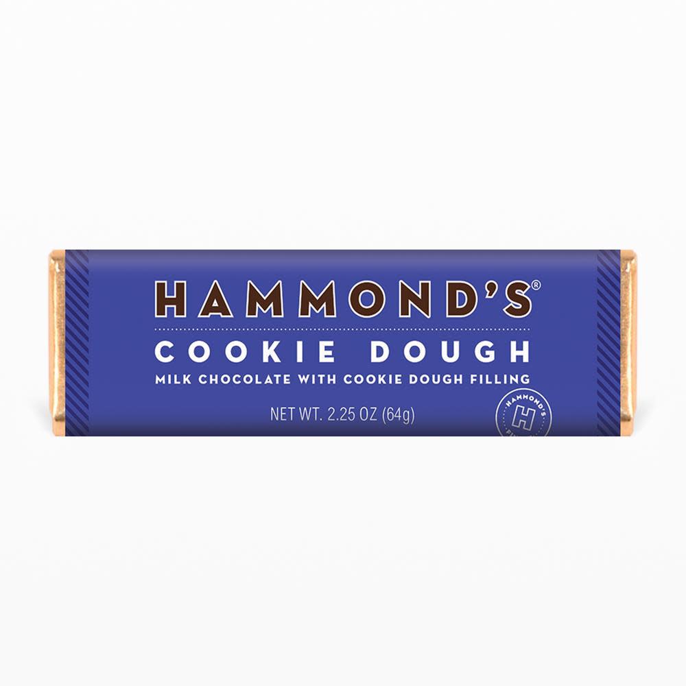 A single Cookie Dough Milk Chocolate Candy Bar in a silver wrapper.