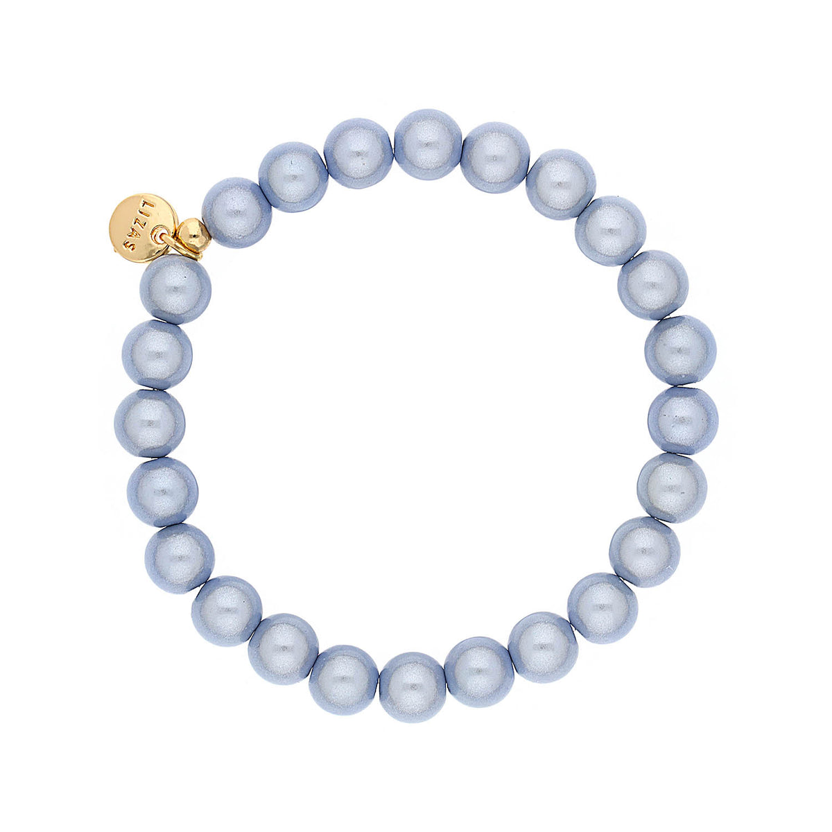 Roundville bracelet featuring a stretchy band with round Czech crystal beads in mixed colors.