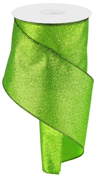 4-inch wide shimmer glitter polyester ribbon roll with silver sparkle finish