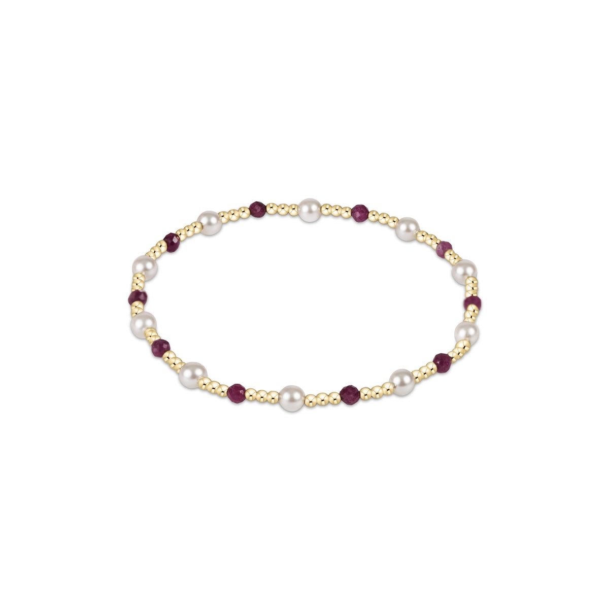 Pearl Sincerity bracelet featuring a 4mm bead pattern on high-performance elastic with slight stretch.
