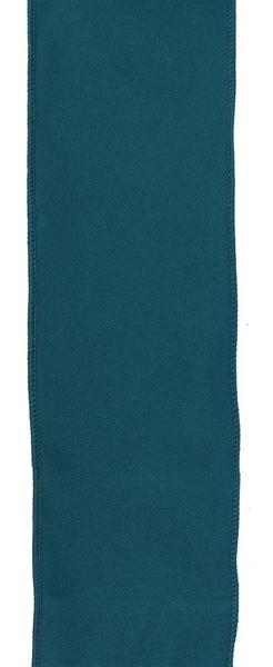 Dark teal diagonal weave fabric ribbon with a wired edge, 2.5 inches wide.