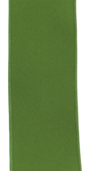 A 2.5-inch wide dark green fabric ribbon with a diagonal weave pattern and wired edges.