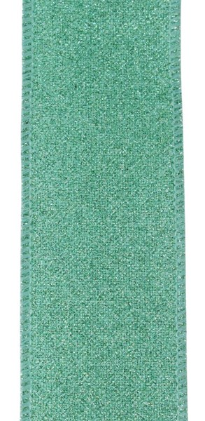 Pumpkin-colored 2.5-inch wide wired ribbon with a fine glitter finish on 100% polyester fabric.
