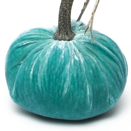 3-inch velvet pumpkin in deep orange with a smooth matte finish