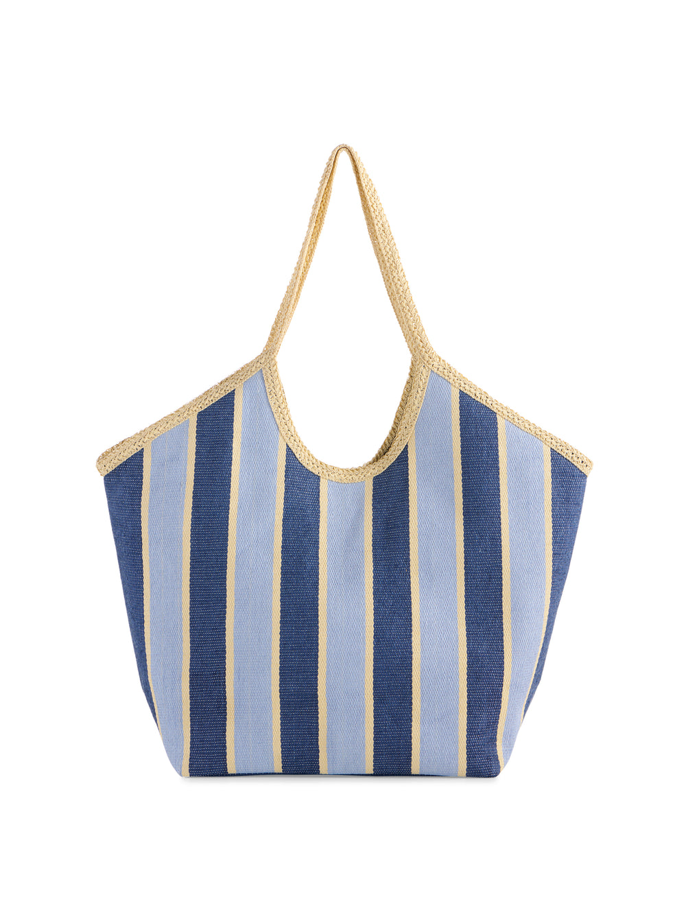 Capri Tote bag in woven paper straw with double shoulder straps.