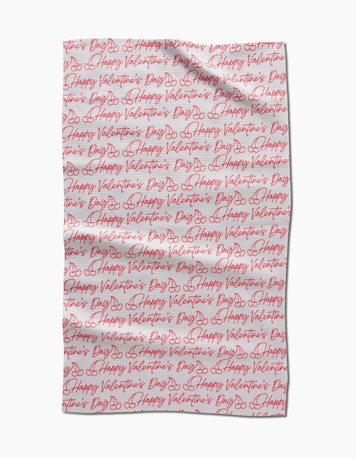 Recycled polyester waffle weave tea towel with single-sided print