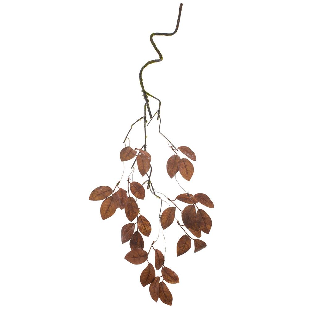 40-inch brown salal leaf hanging spray with realistic polyester leaves on a flexible wire stem.