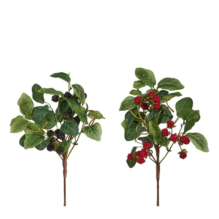 Sixteen-inch berry-shaped pick made of polyester plastic foam with a red color.