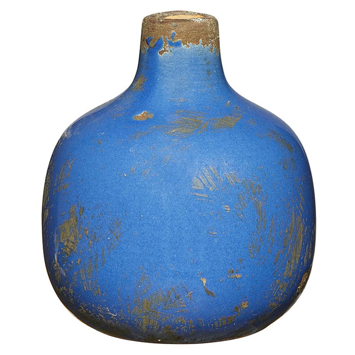 Small ceramic vase with a smooth rounded silhouette in neutral tone