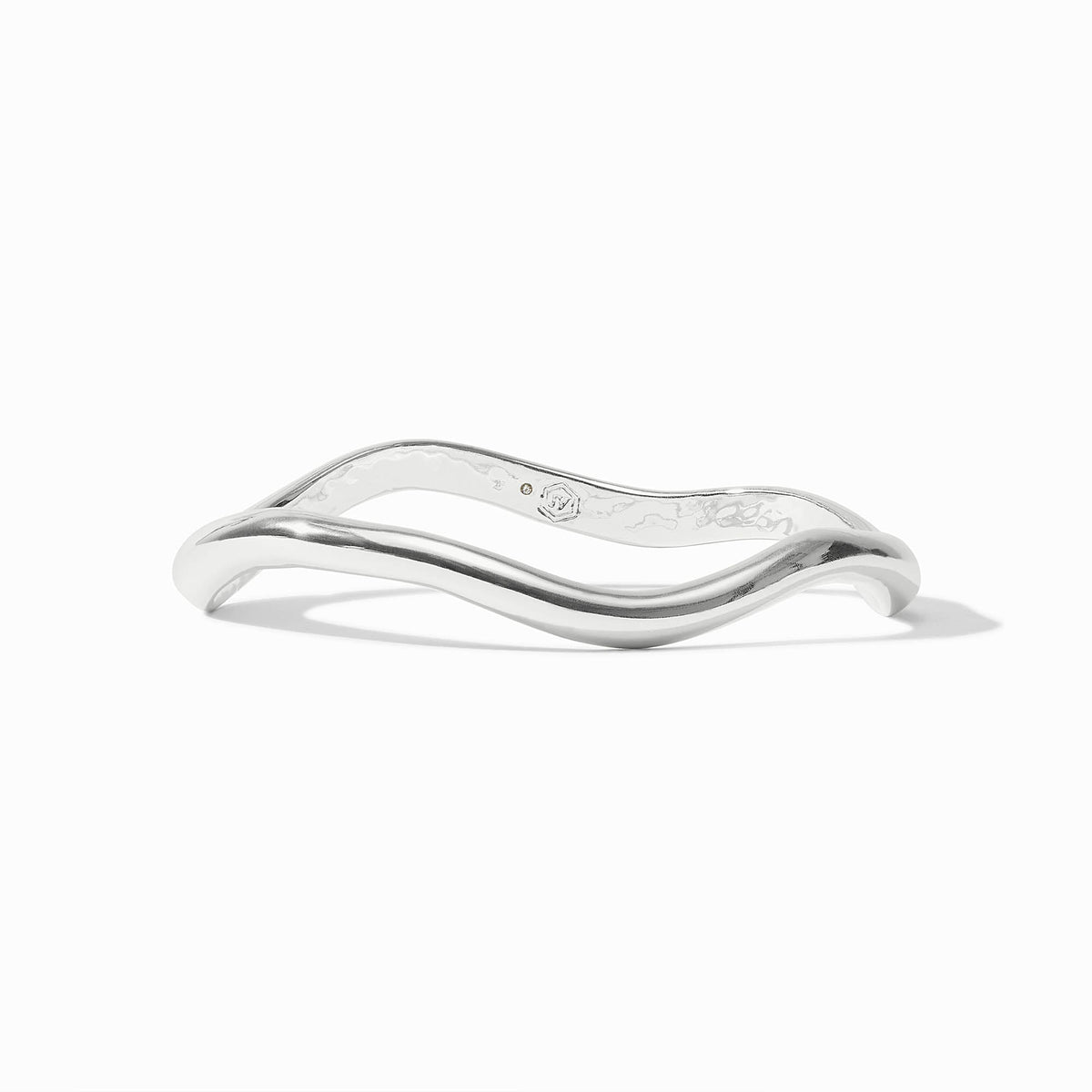 Silver plate wave bangle with Julie Vos hallmark