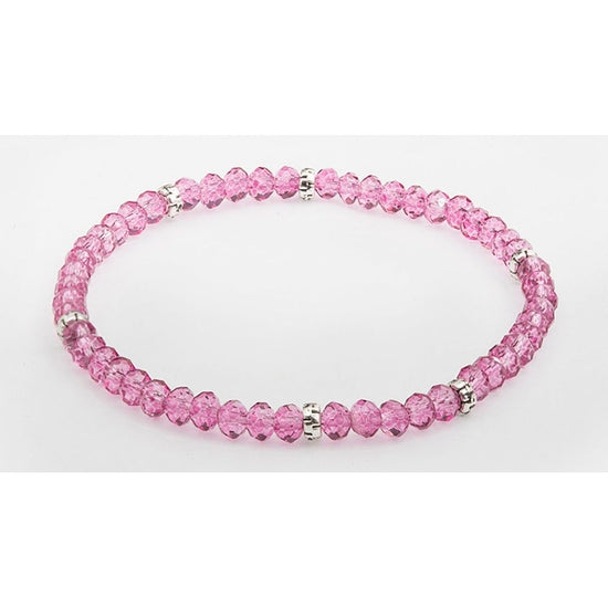 Silver accent mini crystal bracelet with clear stones on a delicate chain link band.