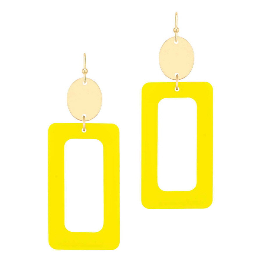 Rectangle Drop Color Earring