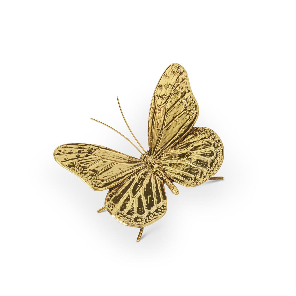 Gold alloy butterfly pendant necklace with delicate wing detailing.