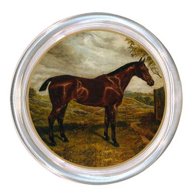 Glass coaster with a high rim and black velvet back