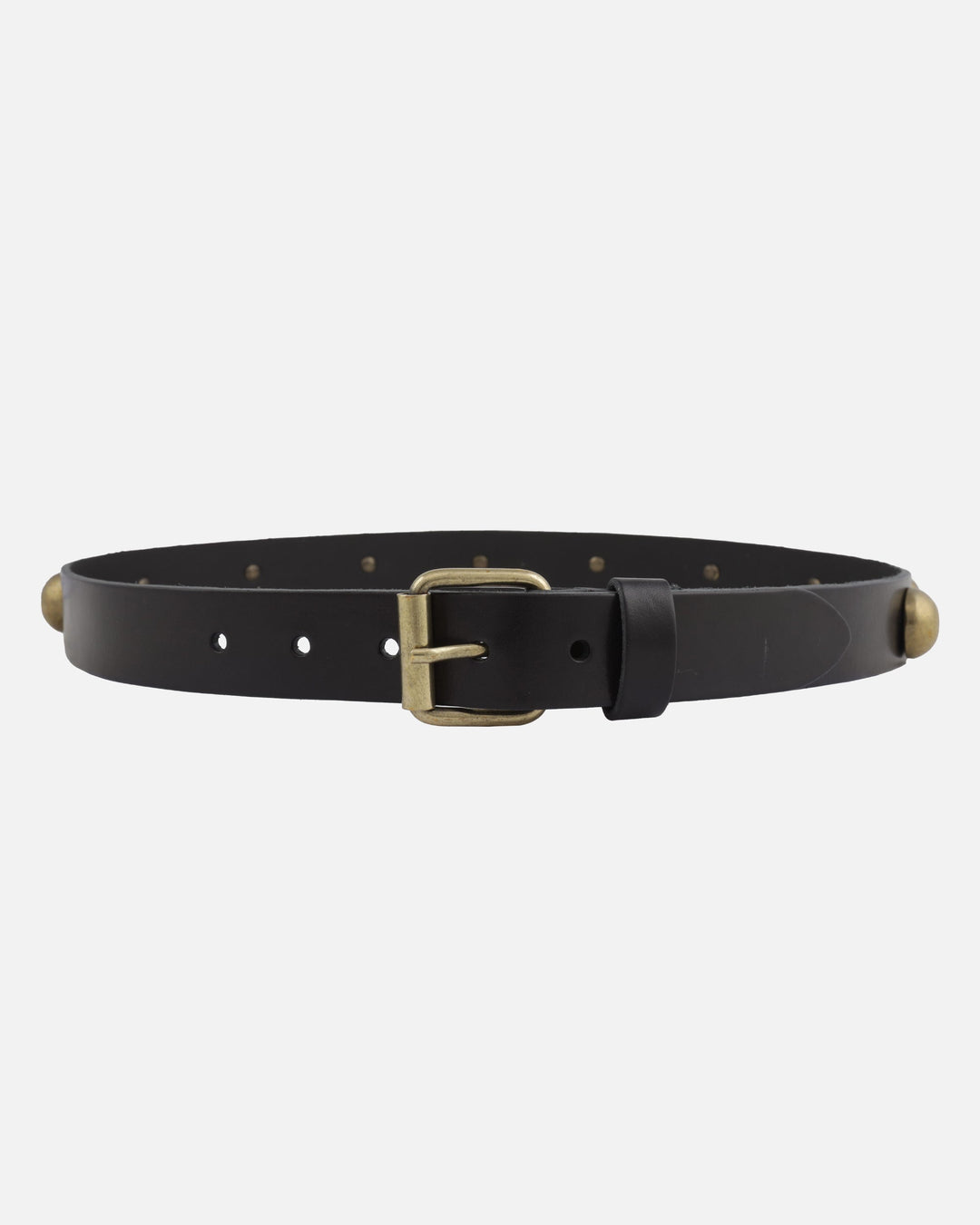 Leather Studded Statement Belt with Large Circle Studs