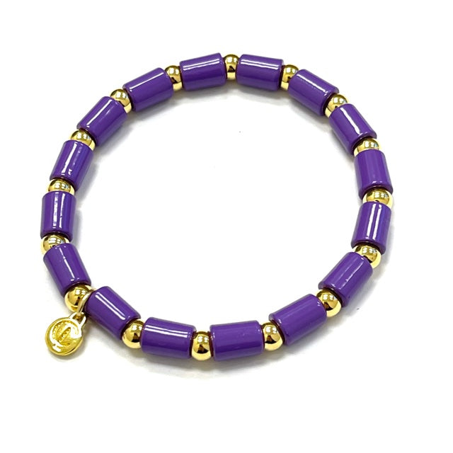 Poppy bracelet featuring stretchy enamel with a poppy flower pattern on a 7-inch band.