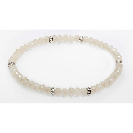 Silver accent mini crystal bracelet with a delicate chain link design.