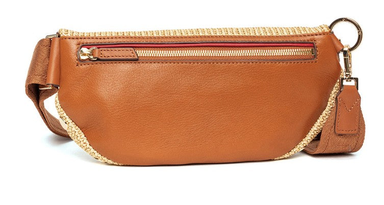 Charles Crossbody Med Cocoa Raffia