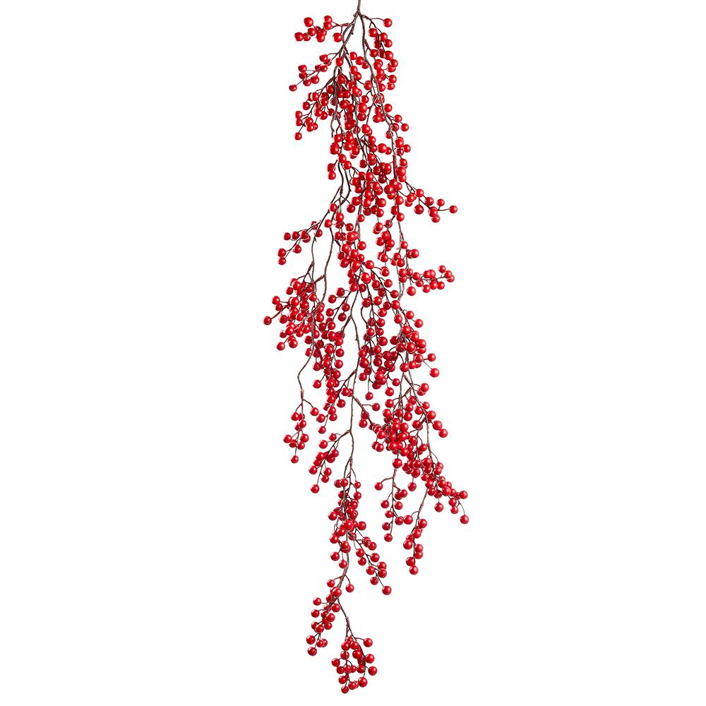 48-inch hanging vine with clusters of small, bright red berries on brown stems.