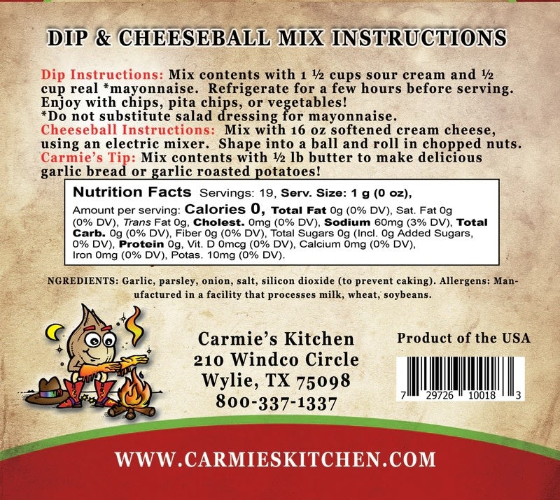 Roasted Garlic Dip container with visible creamy texture