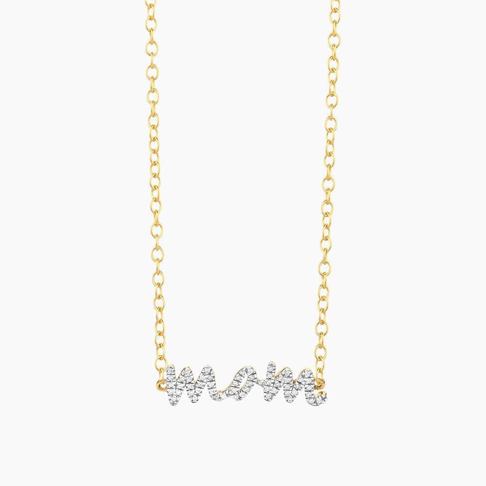 Silver Rockstar Mom pendant necklace featuring a diamond-accented star charm on an adjustable chain.