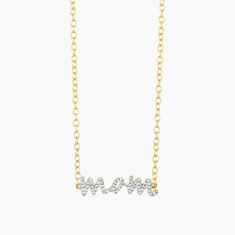 Silver Rockstar Mom pendant necklace featuring a diamond-accented star charm on an adjustable chain.