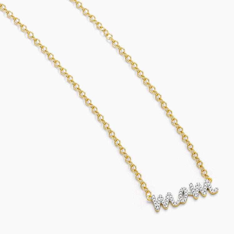 Silver Rockstar Mom pendant necklace featuring a diamond-accented star charm on a chain.