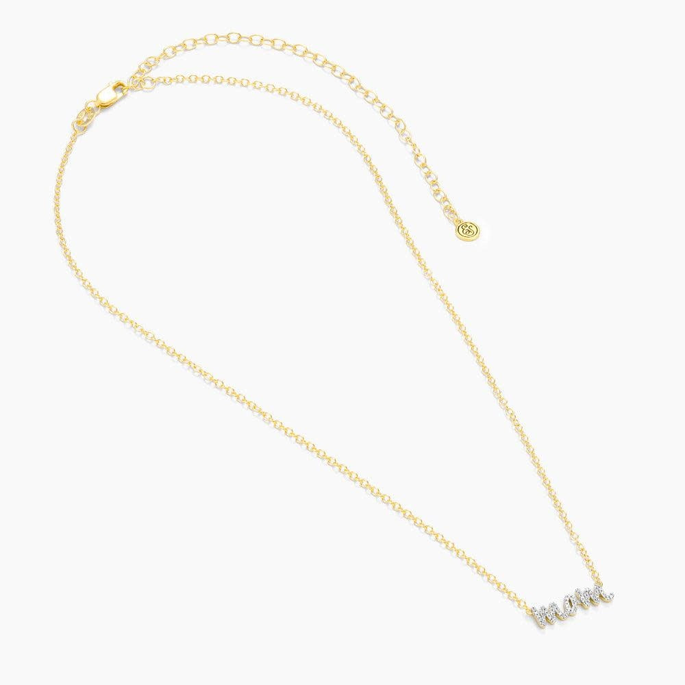 Silver Rockstar Mom pendant necklace featuring a diamond-accented star charm on a chain.