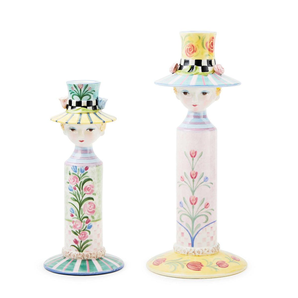 Small dolomite ceramic lady candle holder in rosy pink with a sculpted female silhouette.