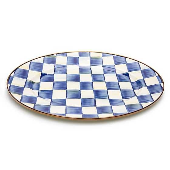 Royal Check Enamel Oval Platter