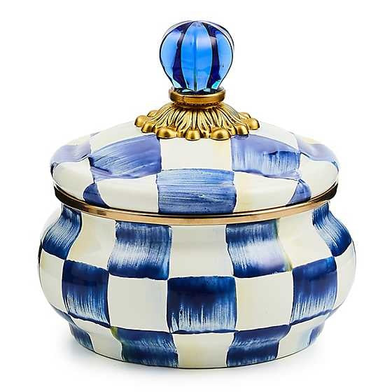 Royal Check Enamel Squashed Pot