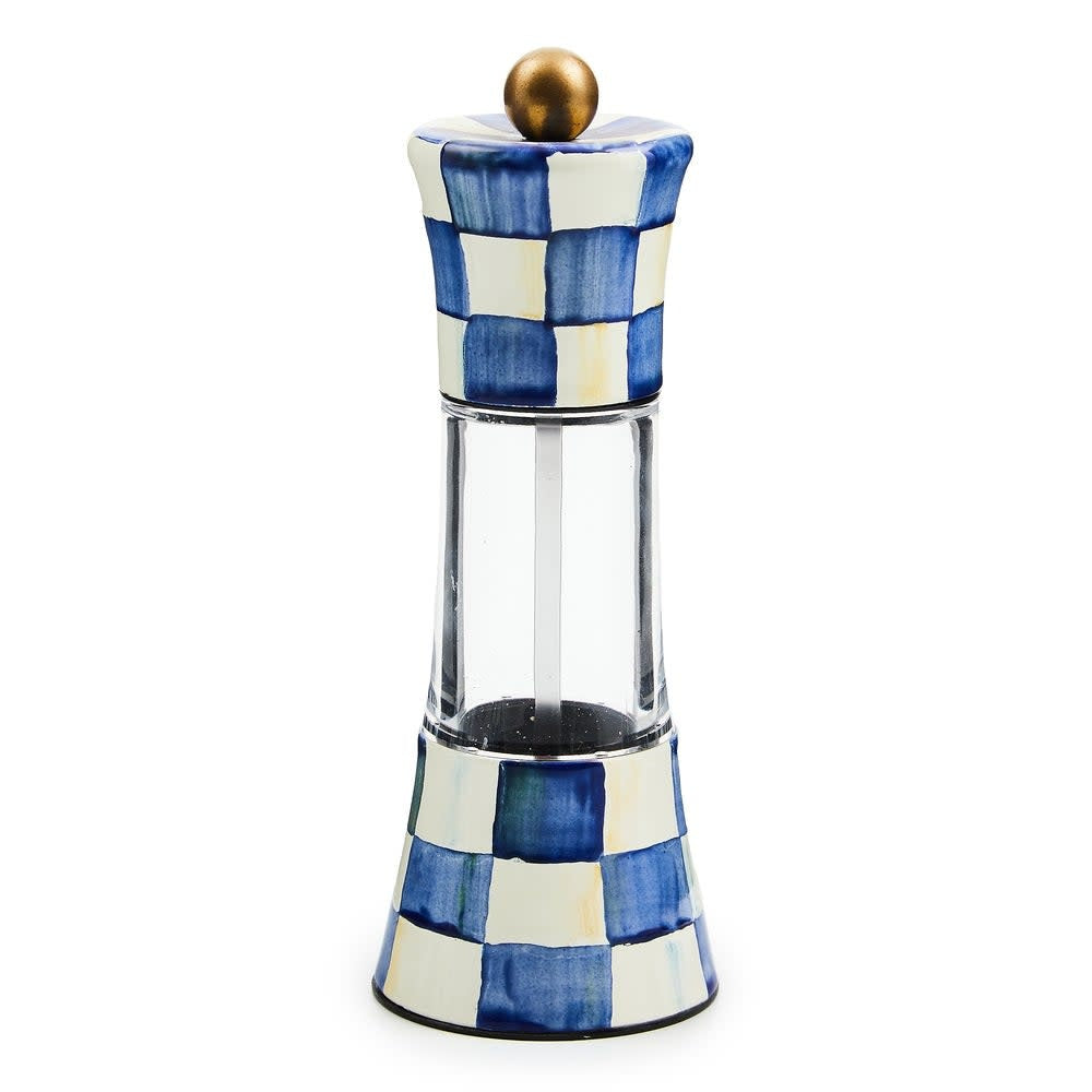 Hand-glazed steel check grinder with mocha ceramic top