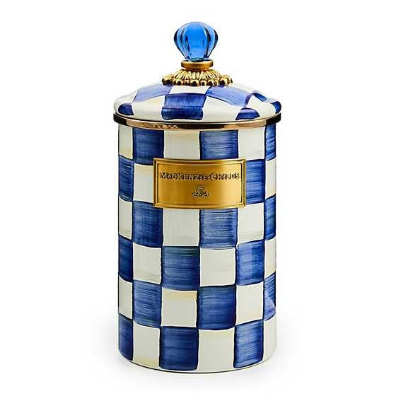 Royal Check Enamel Canister - Large