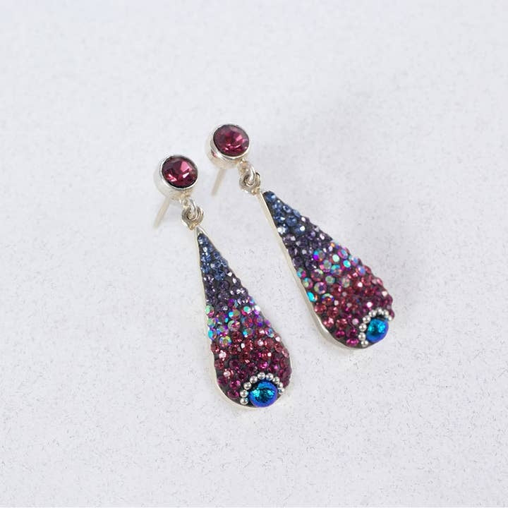Royal Long Drop Stud Earrings