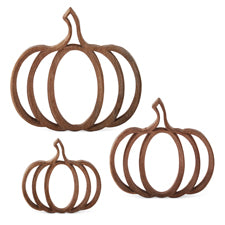Set of 3 Wood Cutout Pumpkins