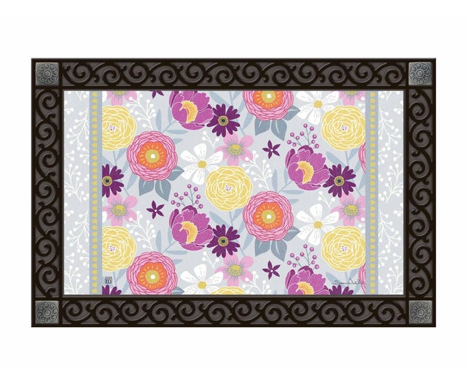 MatMate doormat insert with non-slip recycled rubber backing in neutral tone.