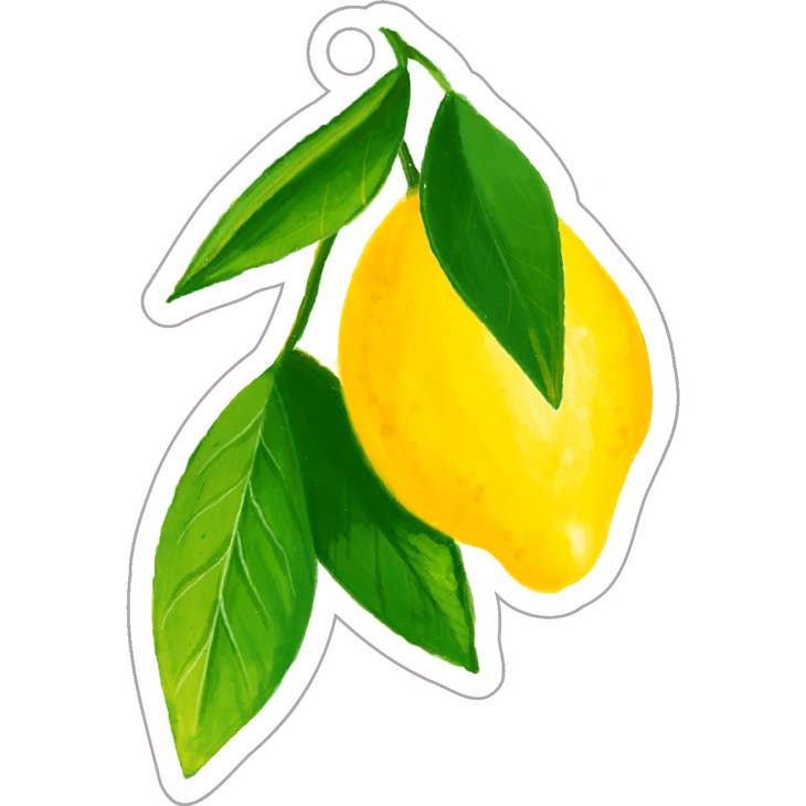 Lemon die-cut gift tags measuring 2.7 inches by 4.5 inches with a bright yellow silhouette.