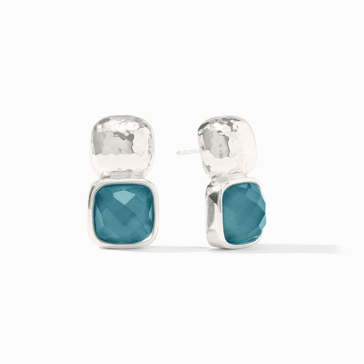 Iridescent Montana Blue Catalina earring with adjustable chain length