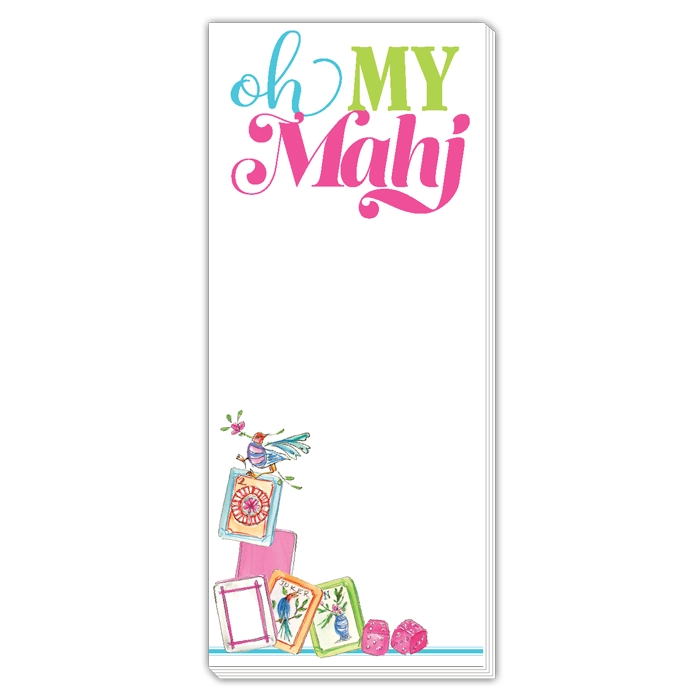 Hand-painted skinny notepad with a white cover featuring subtle artistic brushstroke patterns.