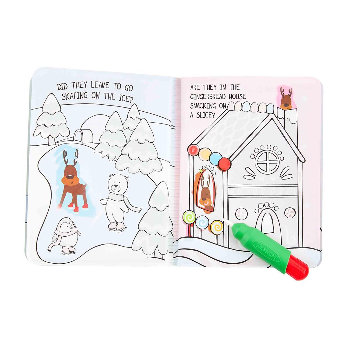 Water-Color Wizard Santa Book with plastic pen; white cover features festive red-and-green holiday illustration.