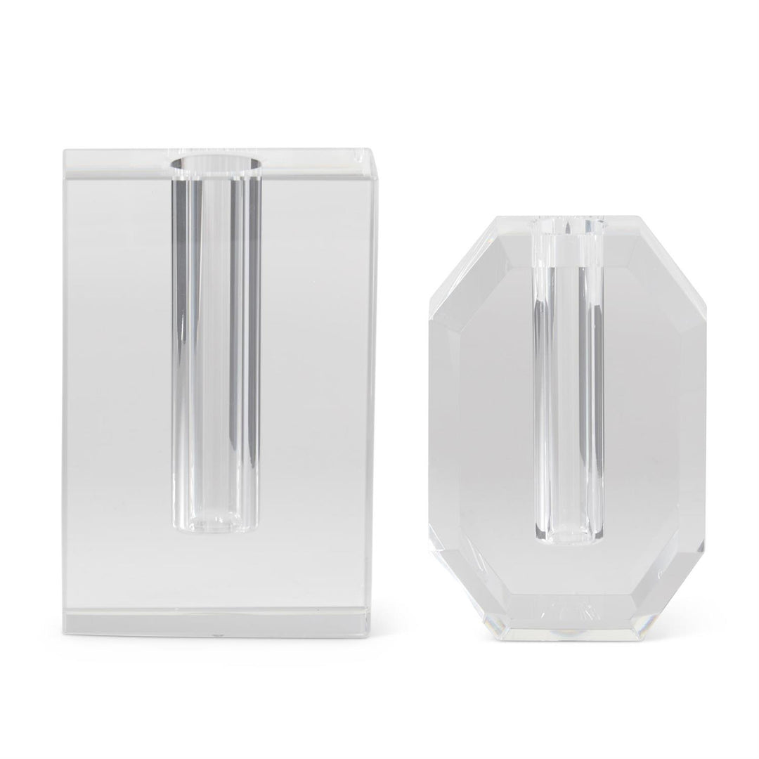 Crystal Glass Geometric Bud Vases - Sold Individually