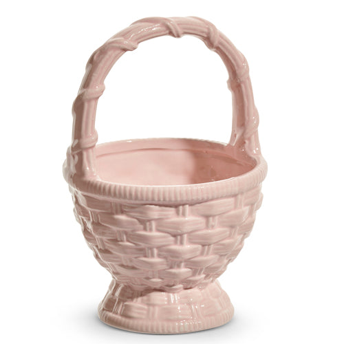 7.5” Ceramic Basket - Pink