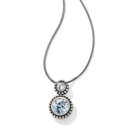 Silver plated adjustable necklace with a fine-quality crystal pendant drop.