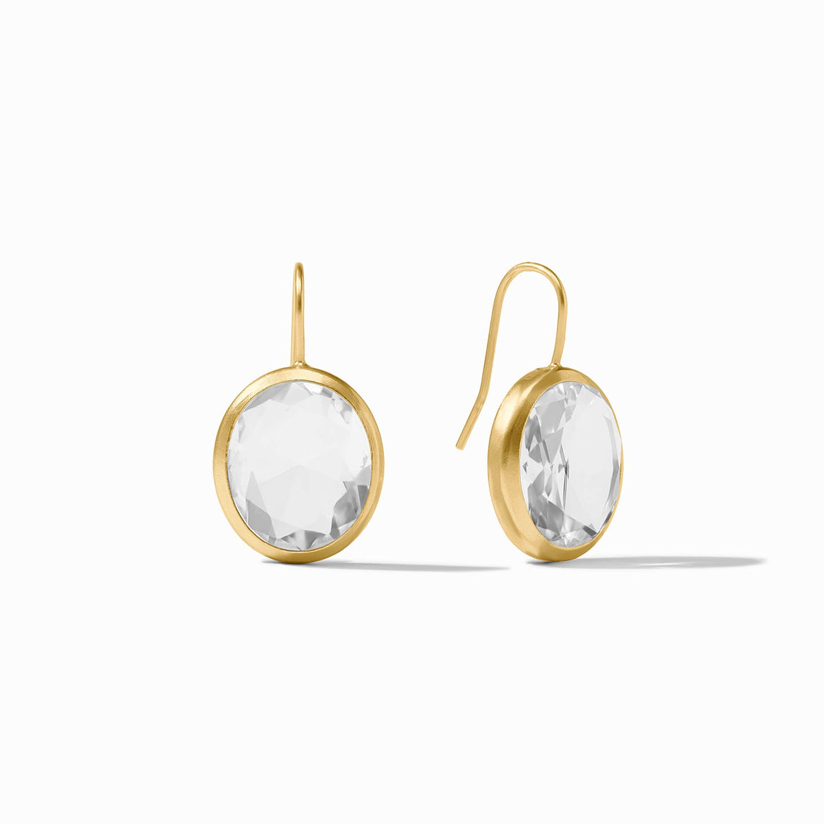 Laguna Stone earring with imported glass stone in gold-tone setting on French wire.