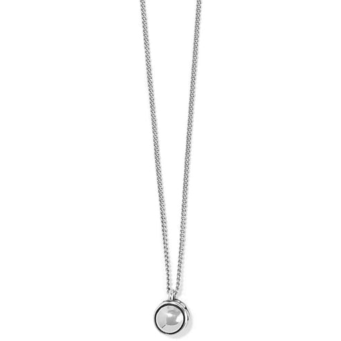 Contempo Nuevo Petite Dome Necklace with a silver spherical pendant on a fine chain.
