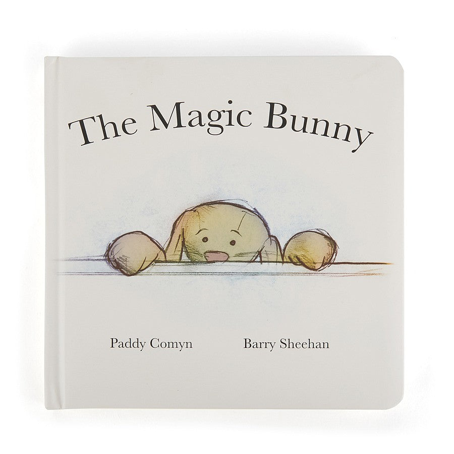Paper board book titled The Magic Bunny Book featuring Bashful Cottontail Bunny on the cover.