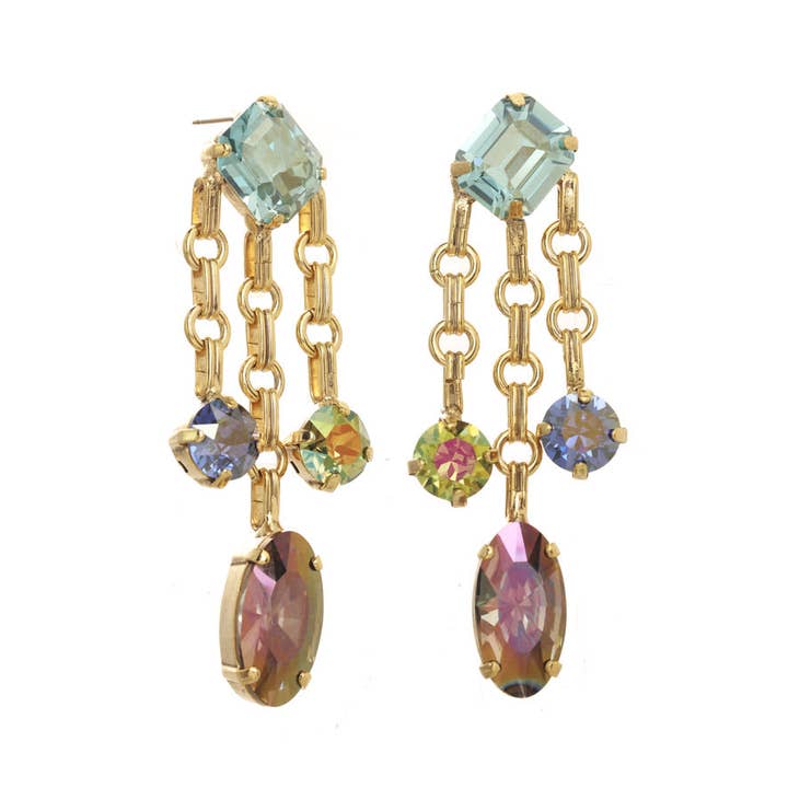 Stella Earrings Aqua Champagne