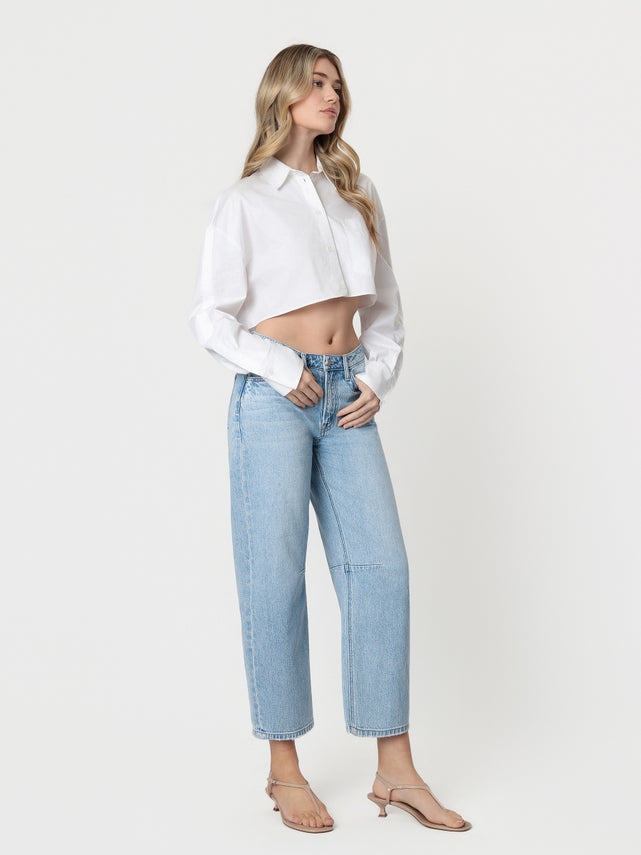 Kate High Rise Light Wash Wide Barrel Jeans