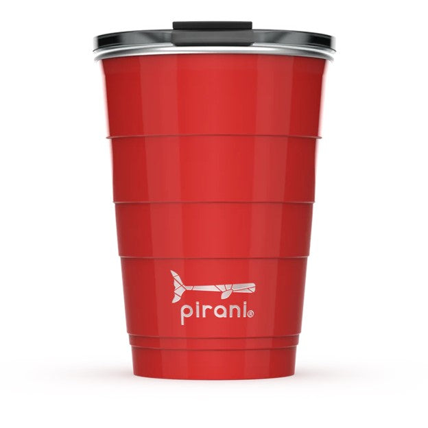 Stackable stainless steel tumbler in forest green with powder coat finish