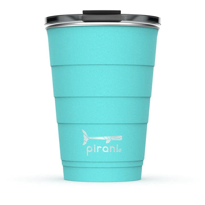 Stackable stainless steel tumbler with powder coat finish in neutral tone